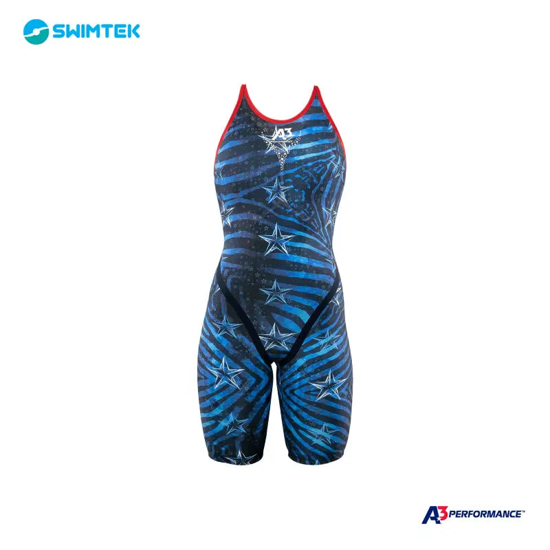 Swimtek A3 Performance Phenom Female Closed Back Technical Racing Blue Swimsuit f - Copy