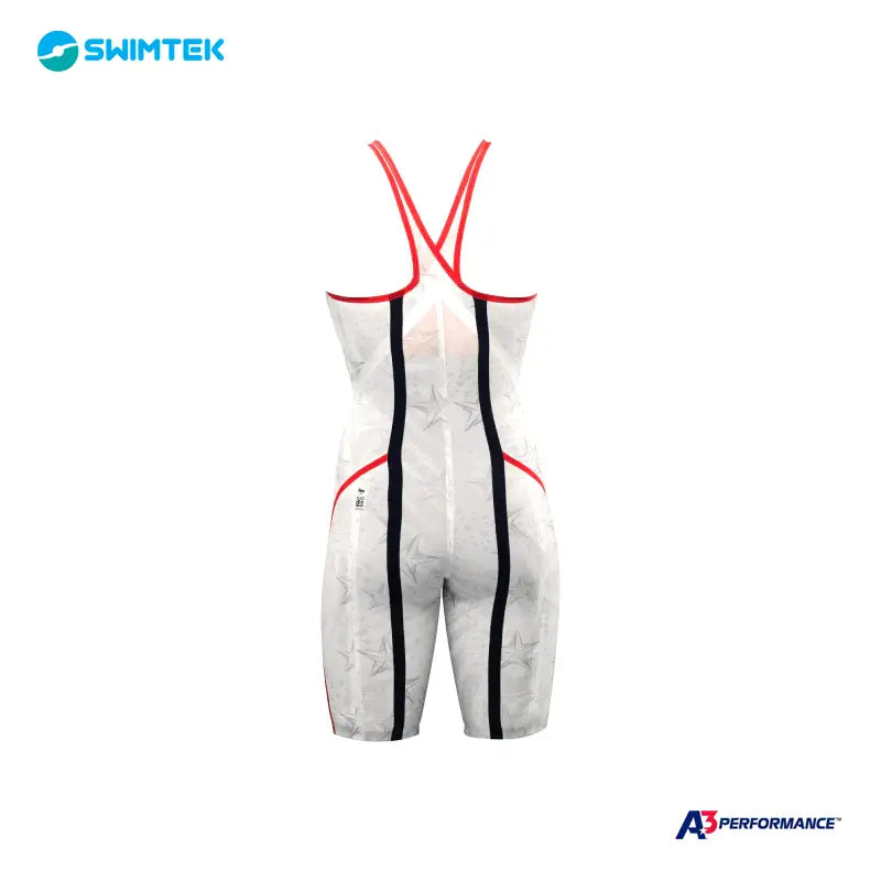 Swimtek A3 Performance Phenom Female Closed Back Technical Racing White Swimsuit b