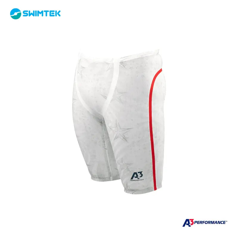 Swimtek A3 Performance Phenom Male Jammer Technical Racing White Swimsuit f